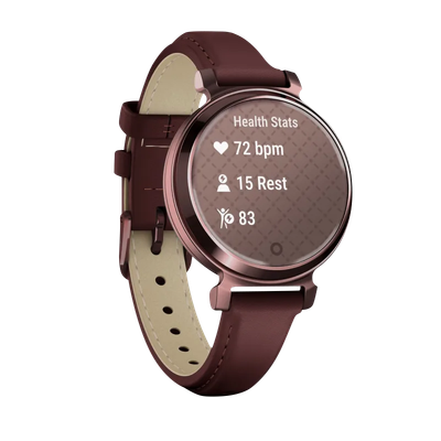 Garmin Lily 2 Classic Dark Bronze Mulberry Leather Band Smartwatch