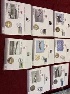 GB covers RAF stamped envelopes with coins embedded