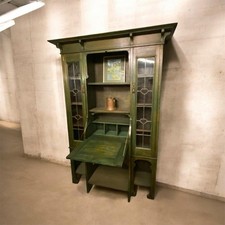 Vintage Scottish School Macintosh Style Cabinet With Writing Bureau, Superb.