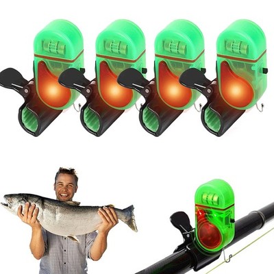 4PCS Fishing Bite Alarm,Electronic LED Clip On Fish Rod Fishing Bite Sound Alarm