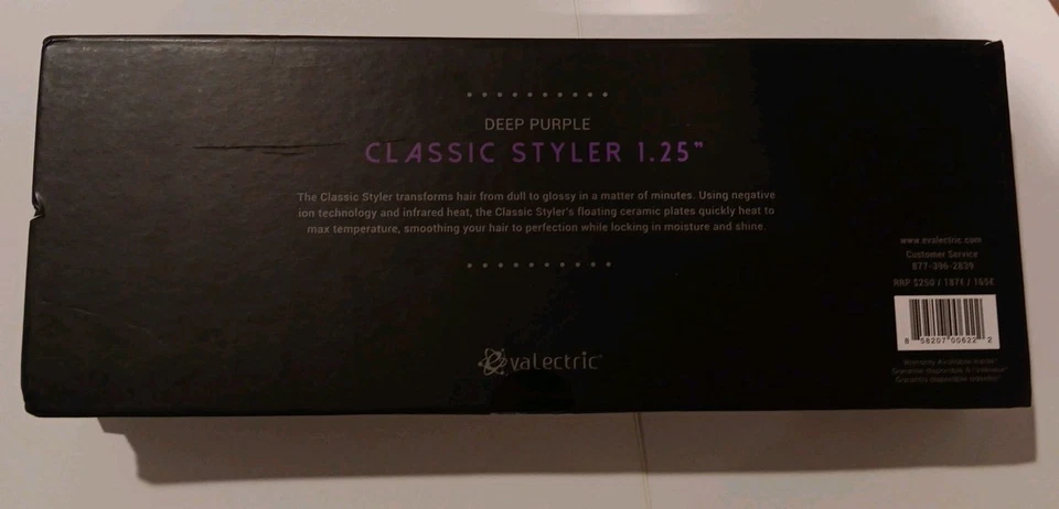 Plancha plana de cerámica de iones negativos Evalectric Deep Purple Pro Classic Styler Foto 3 de 3