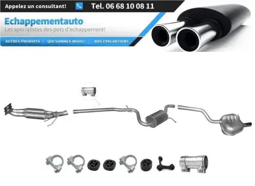 Ligne d'échappement Skoda Octavia II 1.6 75kW robuste en acier aluminisé de qualité