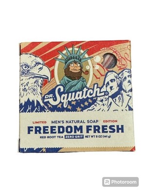 DR SQUATCH Freedom Fresh LIMITED EDITION Sold Out Body SOAP Heavy Grit 5OZ BAR