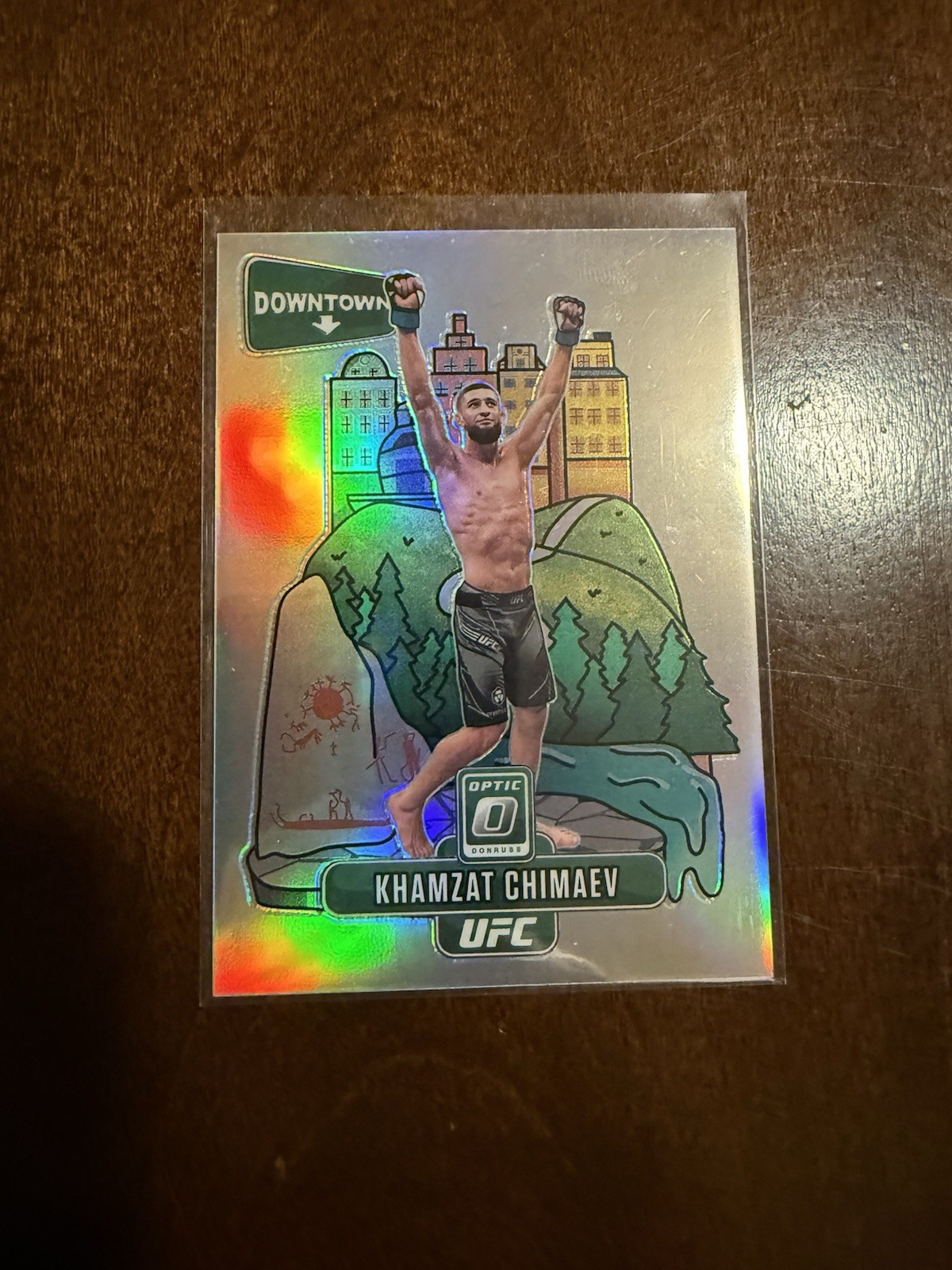 2022 Donruss Optic UFC Khamzat Chimaev #9 Downtown Case Hit SP RARE 🔥 Smesh