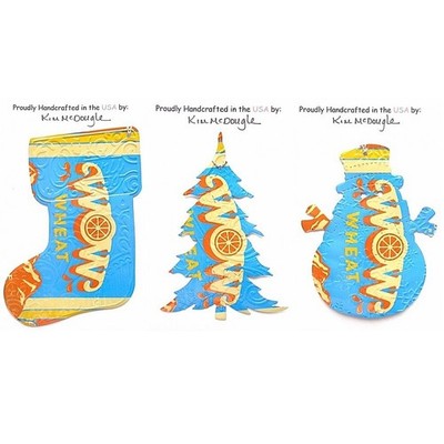 Handmade Recycled Aluminum Wheat Beer Can Christmas Ornaments Set of 3 Lot 14A