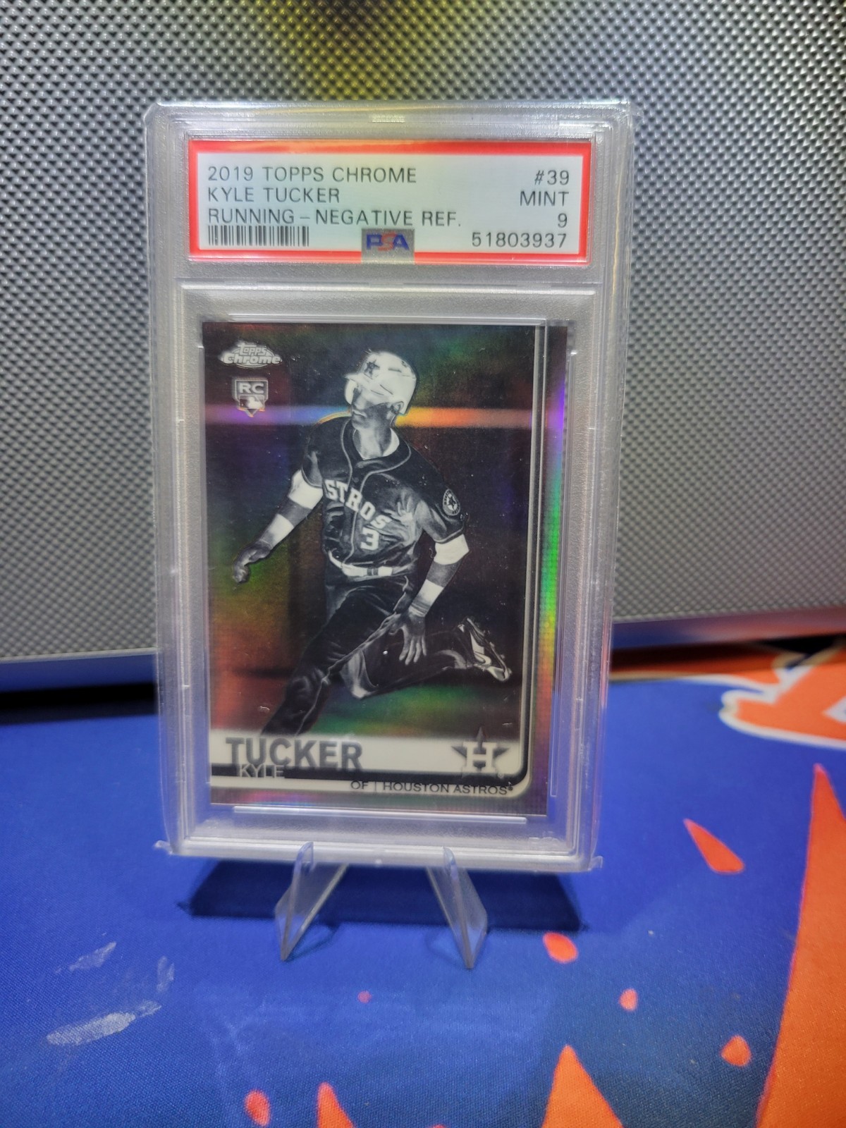 2019 Topps Chrome Running Negative Refractor Kyle Tucker ROOKIE #39 PSA 9 MINT