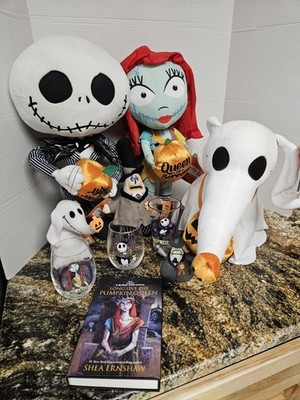 Lot Of Nightmare Before Christmas Collectibles Plush, Cups, Door Greeters, Book 