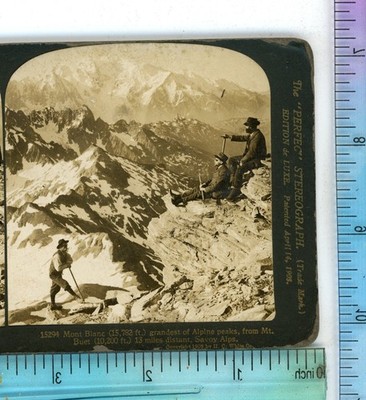 Mont Blanc Grandest Alpine Peak Savoy Alps H.C. White Stereoview