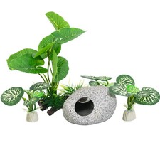 Aquarium Plants Fish Tank Decorations 6.6 inch Plastic Artificial Plant Goldf...
