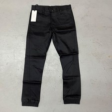 Public School NY Black Jogger Pants Mens 30 Zip Fly Cotton Stretch Made in USA