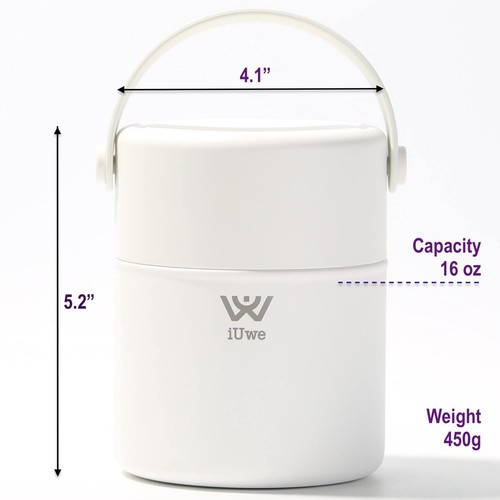 16oz Food Thermos for Hot Food Lunch Container with Spoon. 316L Stainless Ste... - Picture 6 of 6