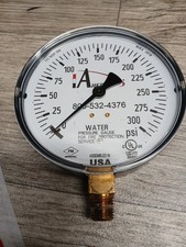 Vintage STEAM PUNK Water Pressure Test Gauge 0-300 PSI  #GS-140-3