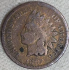 1867 Indian Cent Good+ Details.  Old Cleaning.  Free Shipping.