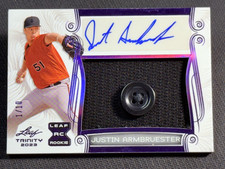 2023 Leaf Trinity AWESOME !! Used BUTTON ROOKIE AUTO Justin Armbruester 1/10