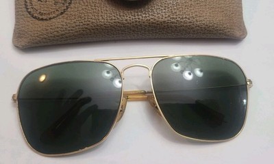 Original RAY BAN CARAVANS B&L 10K USA-Vtg Case-AO Style Pilot's Sunglasses 
