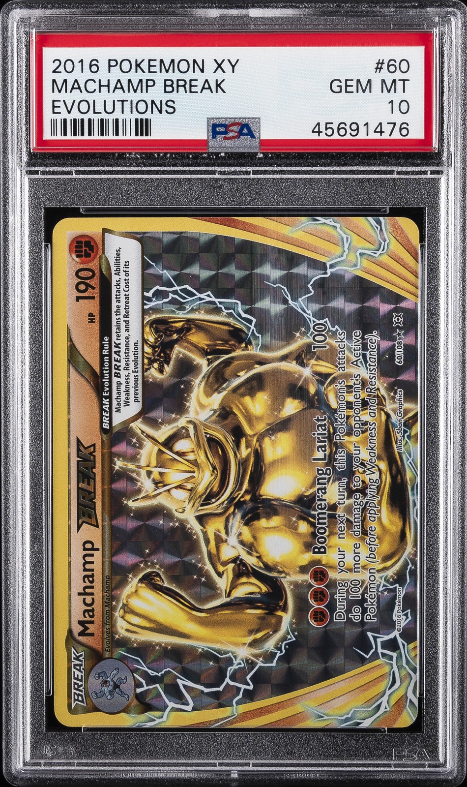2016 POKEMON XY EVOLUTIONS #60 MACHAMP BREAK PSA 10