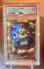 Topps 2025 Chrome Sapphire Dylan Crews Gold #146 /50 Image Variation PSA 9 RC