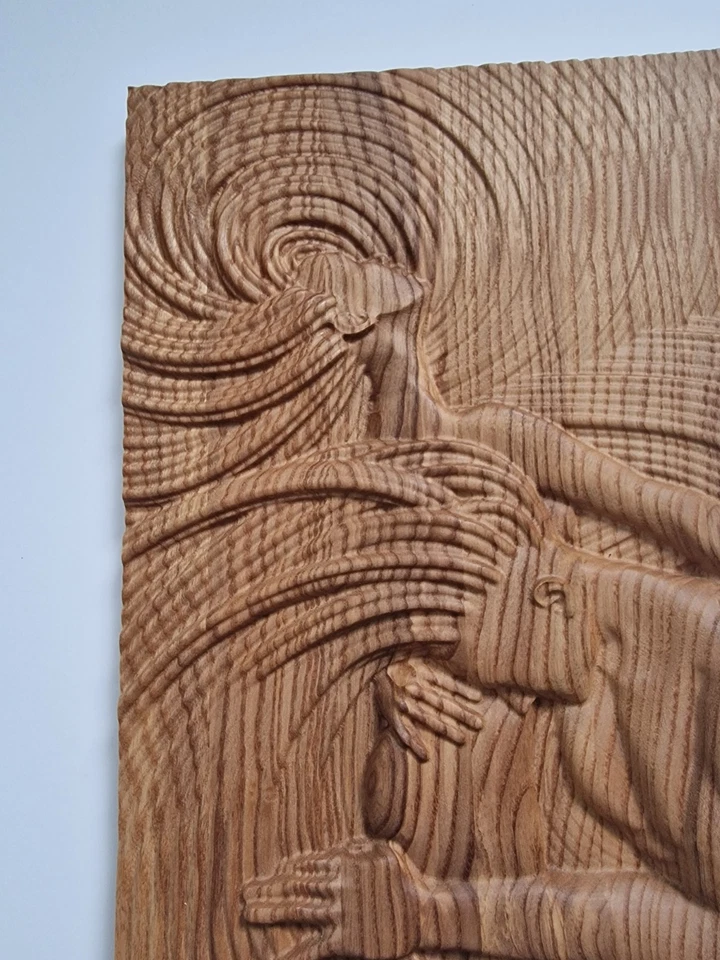 Arte de pared figurativo de madera ilent Passion - Escultura en relieve de madera maciza Foto 3 de 4