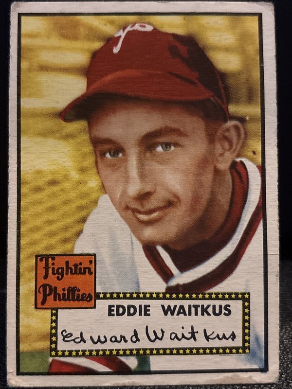 1952 TOPPS BASEBALL #158 EDDIE WAITKUS~PHILADELPHIA PHILLIES CARD~FREE SHIPPING
