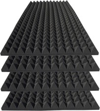 4 Pack Pyramid Acoustic Foam Panels 48 x 24 x 2 Sound Absorbing Studio Foam for