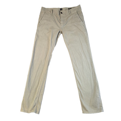 Mens Hugo Boss Chino Trousers W34 L32 Slim Fit Beige Wash Stretch Schino Slim