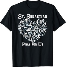 NEW St. Sebastian Patron Saint Of Sports Athletes Catholic T-Shirt - MADE IN USA