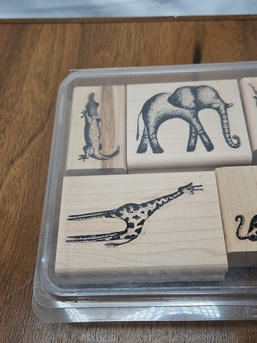 Stampin' Up! In the Wild, 2003 Juego Completo de 6, Animales de Zoo, Cebra, Elefante, - Imagen 2 de 15