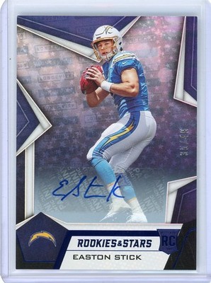 2019 Rookies & Stars Easton Stick LA Chargers Rookie Longevity Auto Blue #35/49
