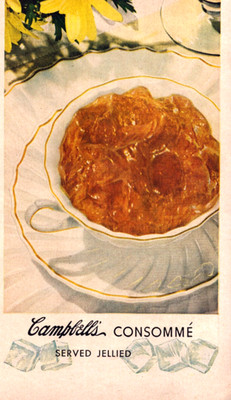 Campbell's Consomme Soup Serve Jellied Summer Treat Vintage Print Ad 1947