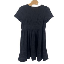 Unique Vintage Dress Womens 3X/20 Black Jacquard Scalloped Bow Babydoll  NWT