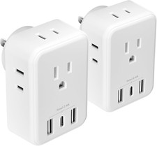 Multi Plug Outlet Extender 2 Pack, Outlet Splitter with 4 Outlet and 3 USB Ports