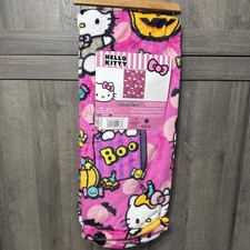New Hello Kitty Halloween Monsters Pink Plush 40" x 50" Preschool Throw Blanket