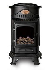 PROVENCE PORTABLE CALOR GAS HEATER - LOG EFFECT, MATT BLACK COLLECT ONLY