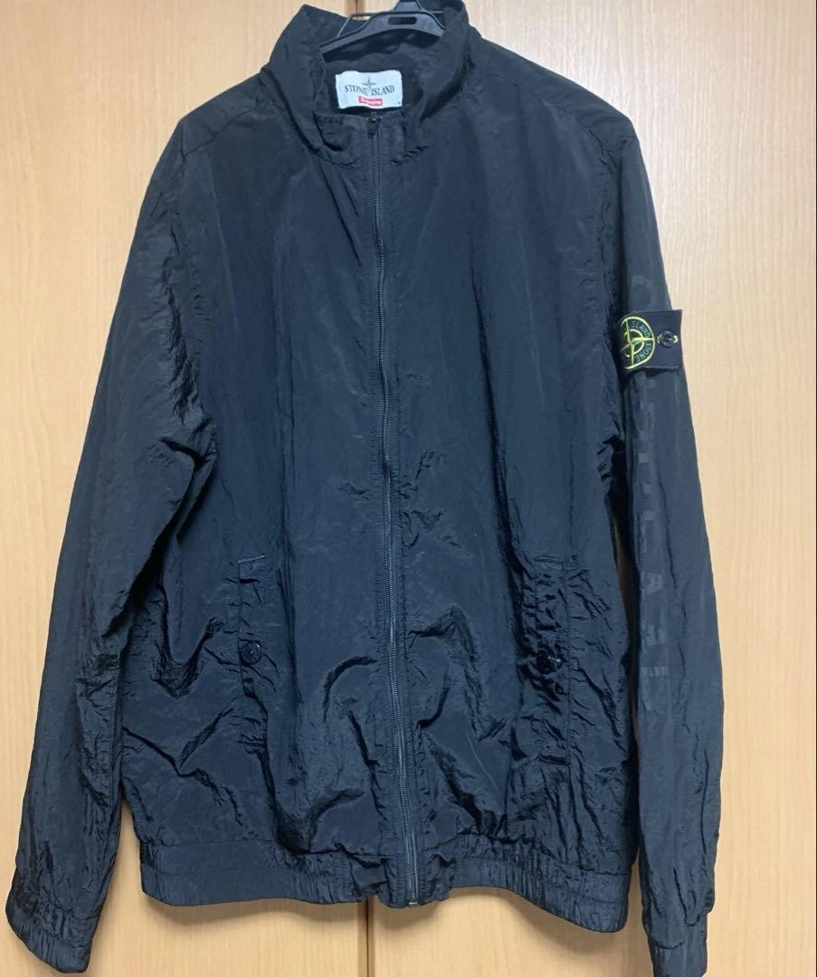 Veste de survêtement homme Supreme Stone Island nylon métal logo bleu marine patch taille XL