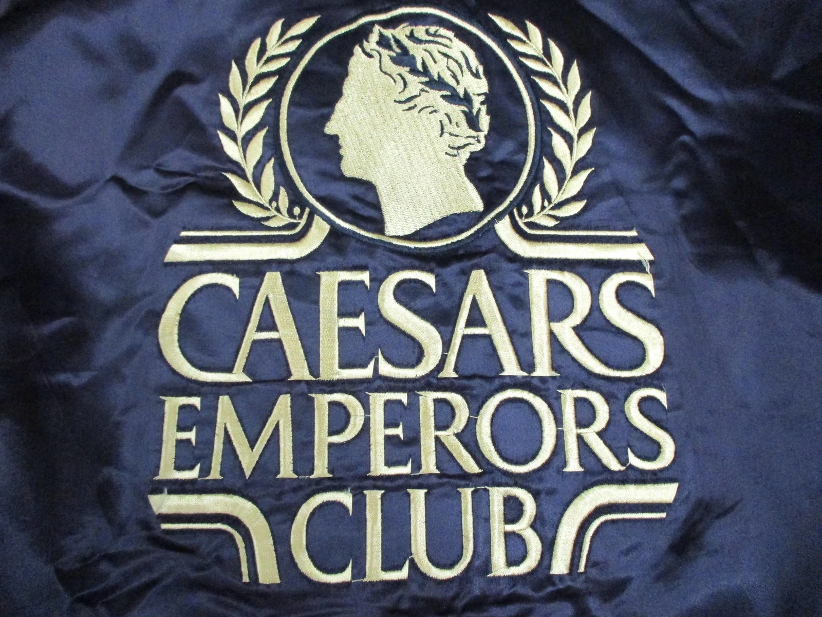 Vintage Caesars Casino Jacket Men XL Black Satin Atlantic City Emperors Club 80s - product detail image 7