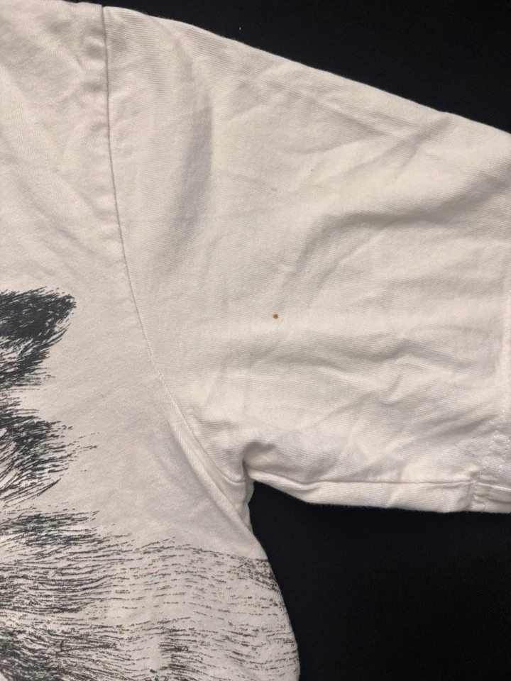 Camiseta para hombre IKEA con estampado de lobo mediana blanca negra gráfica 100 % algodón pulóver Foto 2 de 4