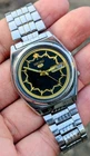 vintage Seiko 5 automatic black dial Japanese watch day date