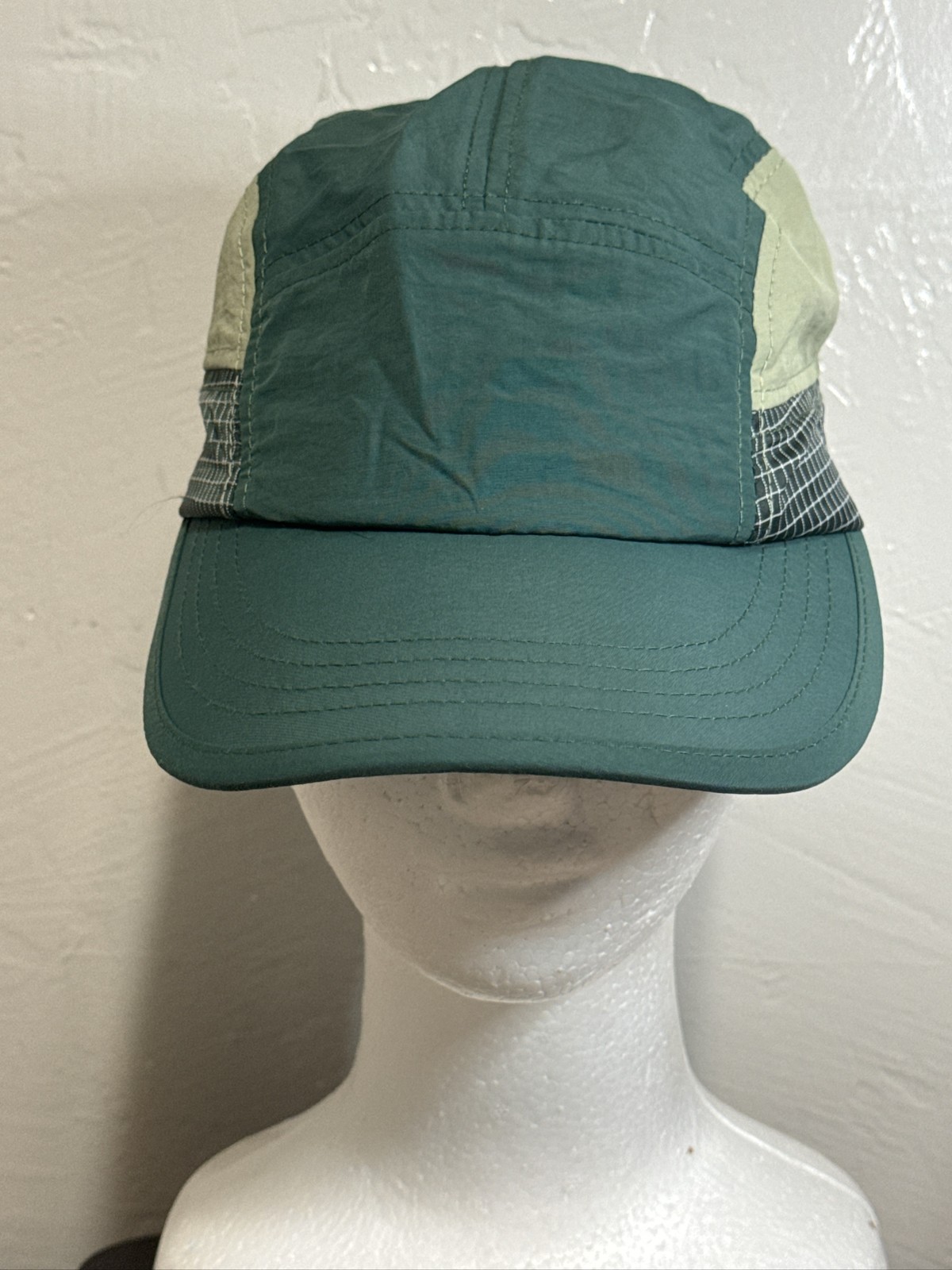 5 Panel Hat Cap Green Dry Running Hiking Outdoor Adjustable Strap small