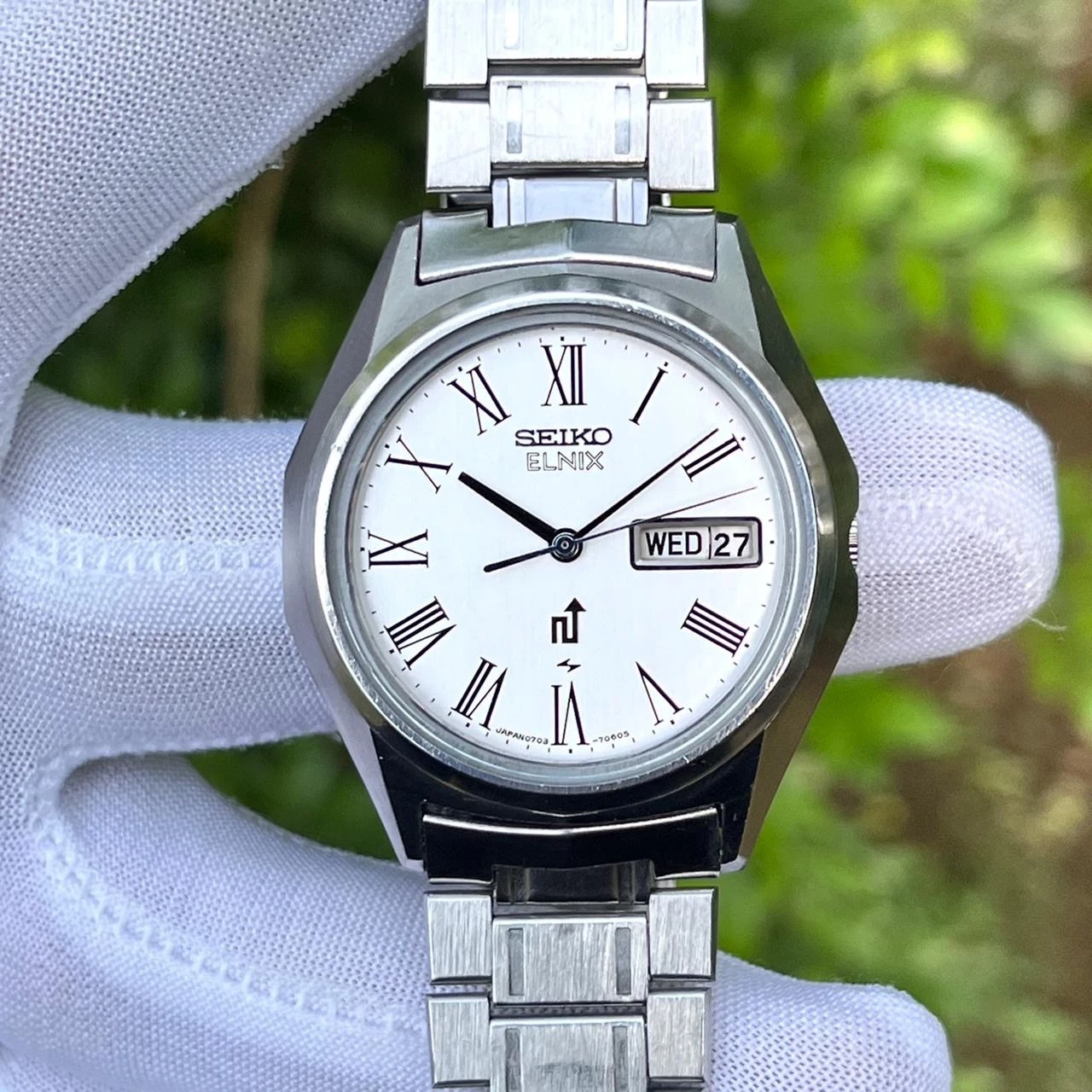 Vintage Seiko Elnix JDM Electronic Roman Numerals Dial Japan Men Watch 0703-7070