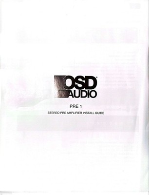 OSD Audio Pre-1 High Definition Preamplifier Multi Source Select Phono Ready