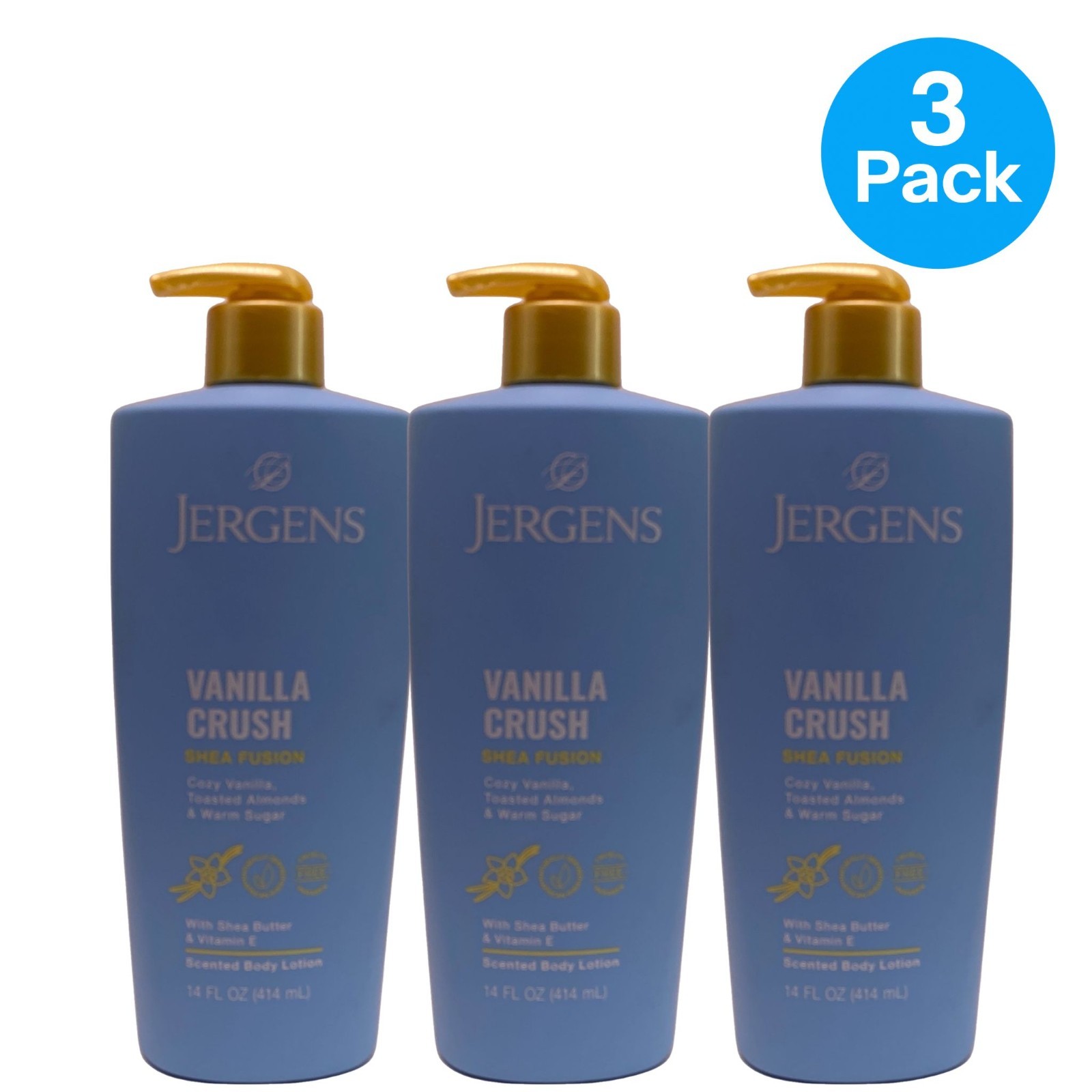 Jergens Vanilla Crush Shea Body Lotion 14 oz 3 Pack New