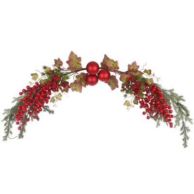 Christmas Swag for Front Door 49'' Artificial Door Swag Xmas Decorative with R...