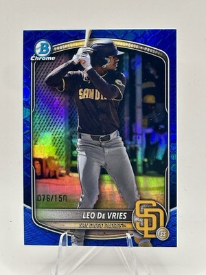 2025 Bowman Chrome /150 * Blue * Refractor Leo De Vries 076/150 Top Prospect A’s
