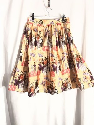Her Universe Pink Solo A-like Pleated Midi Skirt Lined Sz L With Pockets