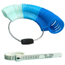 Finger Ring Sizer 36 Rings & Multi Sizer Adjustable Strip Plastic Ring Gauge