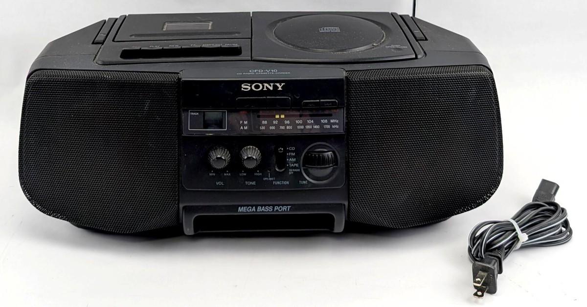 Sony CFD-V10 Portable AM/FM Stereo Radio CD Cassette Recorder Mega