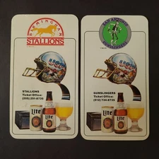 1984 USFL Pocket Schedule Lot - Birmingham Stallions & San Antonio Gunslingers