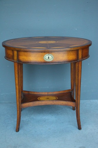 Antique Georgian Sheraton style marquetry inlaid lamp bedside table ornate inlay - Picture 9 of 12