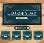 Custom Bar Accessories Personalised Name Rubber Mat Runner Coaster Bottle Opener