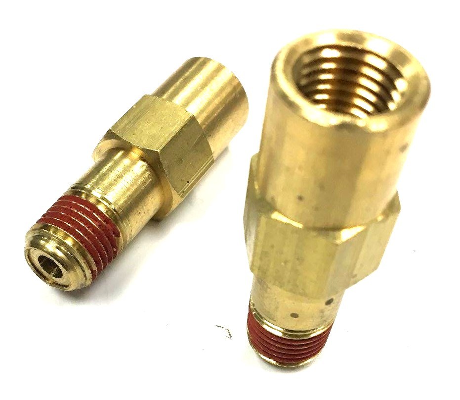 P2525 IN LINE BRASS BALL CHECK VALVE 1/4" FPT X 1/4" MPT [ 2 PACK ]